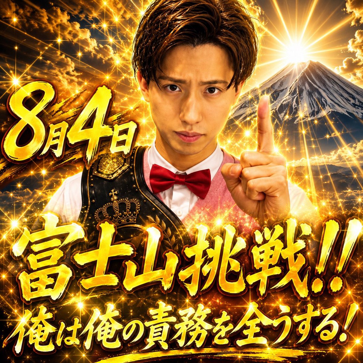 gogou08's tweet photo. 8/4富士山に挑戦するよ！

人生の分岐点これを機に全て変える。
当日は皆様よろしくお願いします🙇 https://t.co/ZGS6Nm4h0h