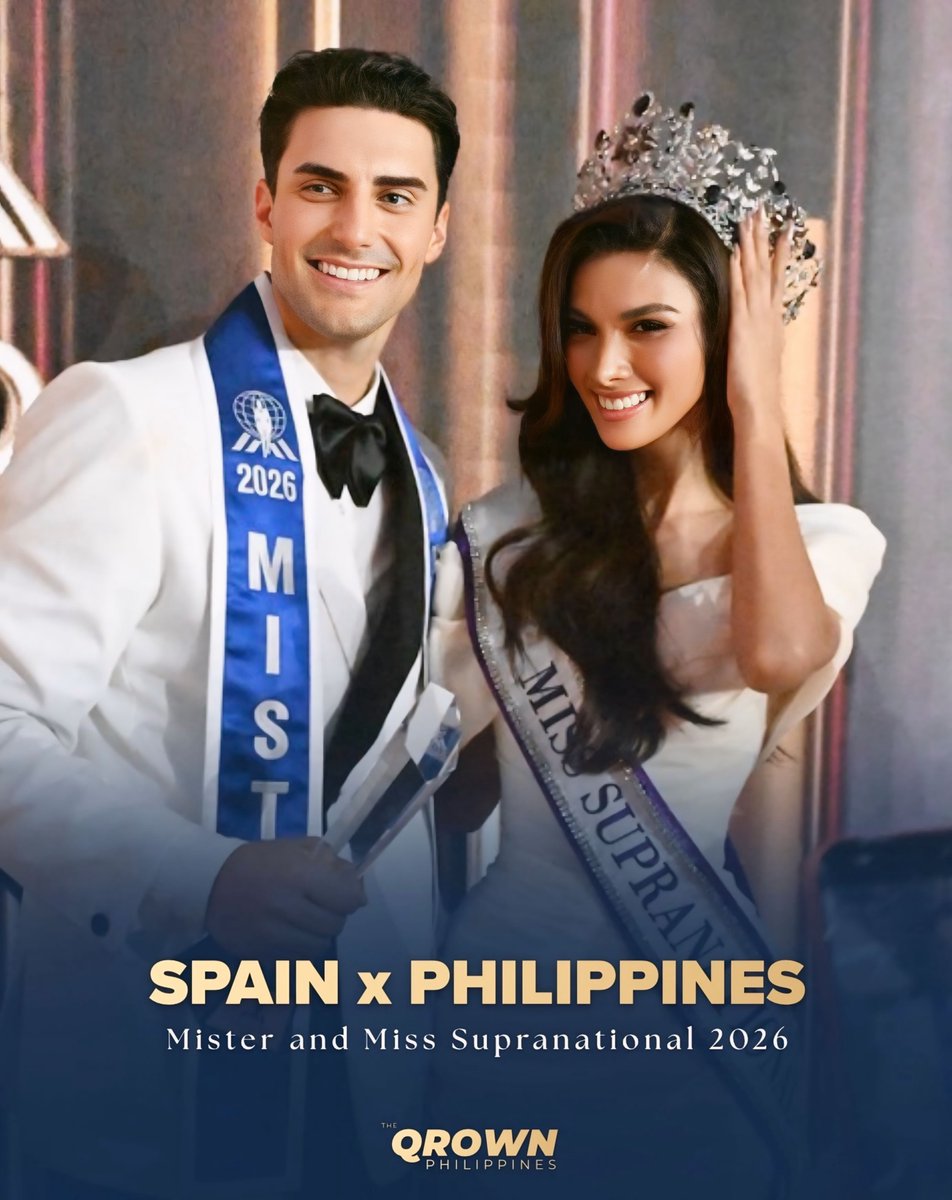 Dainsleif_10's tweet photo. The newly crowned Mister and Miss Supranational 2026:
🔹Pedro Cordero from Spain 🇪🇸
🔹Katrina Llegado from the Philippines 🇵🇭

Congratulations!👑
#MissSupranational2026 #MisterSupranational2026
ctto: Qrown PH https://t.co/0uhzQ8a8aA