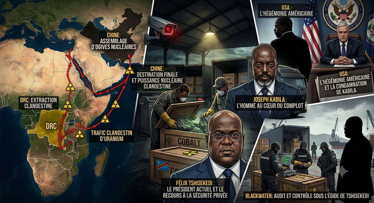 amluzayamo's tweet photo. URGENT 🚨🚨🚨🚨LE COMPLOT NUCLÉAIRE QUI A FAIT DE KABILA L'ENNEMI JURE DE WASHINGTON

🟨🟥🟦Des chercheurs émérites des universités de Wisconsin-Madison et de Princeton ont mis au jour une vérité explosive : entre 2000 et 2024, des tonnes métriques d'uranium ont été extraites du sol de la RRDC pour être acheminées en secret vers la Chine.

⭐️⭐️⭐️⭐️⭐️⭐️-----------------
➡️➡️➡️LA STRATEGIE DU CAMOUFLAGE ET LE PRIX DU SANG

Pour contourner la vigilance internationale, les réseaux chinois ont camouflé ce minerai mortel sous couvert d'exportations massives de cobalt. 

🟨🟥🟦 Ce sont ainsi entre 2 000 et 5 000 tonnes métriques de matières radioactives qui ont quitté le pays en douce. Cet uranium clandestin a directement permis à Pékin d'assembler un arsenal redoutable de 600 à 1 500 ogives nucléaires, propulsant la Chine bien au-delà des 1 000 têtes nucléaires qu'elle admettait officiellement.

⭐️⭐️⭐️⭐️⭐️⭐️-----------------
➡️➡️➡️ LA RUPTURE DEFINITIVE AVEC WASHINGTON

En scellant cette alliance de l'ombre avec le rival principal de l'Occident, Joseph Kabila a commis l'irréparable aux yeux de Washington. Alors que la nation congolaise tirait un bénéfice exact de zéro $ de ce pillage stratégique, le régime a sciemment armé l'adversaire numéro un des États-Unis.

Le trafic s'est poursuivi dans l'ombre jusqu'au mandat de Félix Tshisekedi, contraignant ce dernier à solliciter le déploiement des mercenaires de Blackwater pour sécuriser et auditer les flux miniers aux frontières.

⭐️⭐️⭐️⭐️⭐️⭐️-----------------
➡️➡️➡️ LE CHAOS ORCHESTRE ET LA CHUTE DU REGIME

Face à la menace de perdre ce filon inestimable, certains acteurs chinois soutiennent désormais activement les terroristes du M23. Le maintien de la RDC dans un état de chaos permanent sert directement les intérêts financiers et militaires des puissances prédatrices.

🟨🟥🟦 En vendant l'uranium de son peuple pour armer les ennemis de l'Amérique, Kabila a scellé son propre arrêt de mort politique. Au lieu de s'éclipser définitivement, son ombre persiste derrière le M23, précipitant la décomposition d'un mouvement déjà gangrené par l'idéologie rwandaise.

Vous comprenez pourquoi les americians choisissent Tshisekedi à la place de Kabila?

@makoba_y @Alix_rdc @AndyBemba @xtr_africa @AbouPatriote @BenitaNtumba @DadanSauveur @2LaRepublique @Erwan_reverend @RGakwerere @TazamaRDC_Infos @Alix_rdc @BrunoKebolo @kamba82 @kakese_leon @kazadi_peter @SergeKanyinda13 @kivupulse1 @onduhungirehe @VoiceOfCongo @radiookapi @Nyamuhombeza @AmbaRdcongoUsa @Nevesbabe @PatrickMuyaya @gloiremurhigisi @HAGANA45 @BeatriceGisaro @LitsaniChoukran @central_sage @CybelleFuraha @DieuWedi1 @RHRDC2028 @HarianaVeras @HonoreMvula1 @hopevmwamba