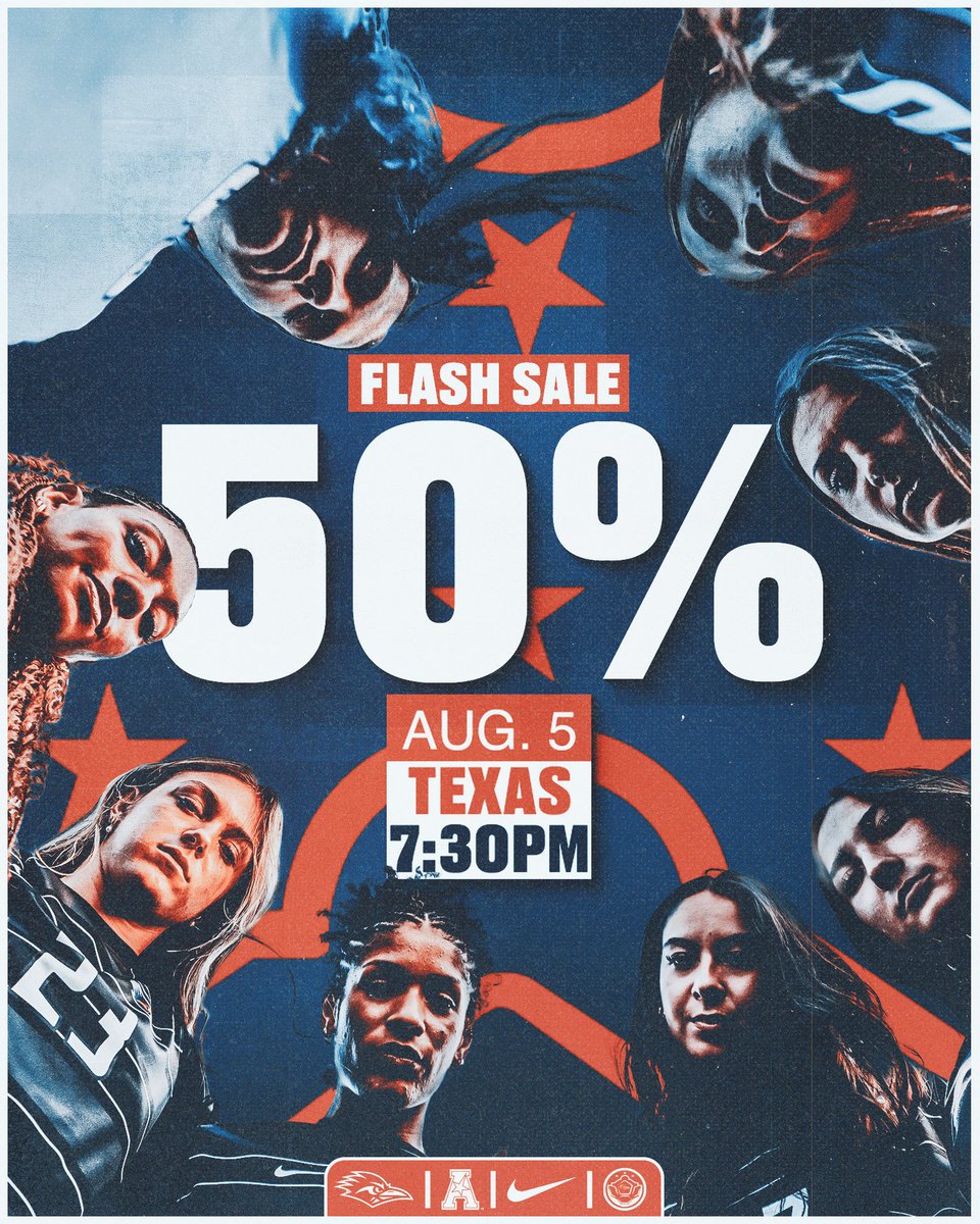 UTSAWSOC's tweet photo. 🚨 FLASH SALE 🚨

5️⃣ days until match day = 50% OFF tickets!

The clock is ticking, and so is this deal. Secure your seats now and let's pack Park West!! ⚽️

🎟️: https://t.co/jwWsILKDMg

#BirdsUp🤙 | #UTSADNA | #LetsGo210 | #OLM https://t.co/mxyrmCLG2a