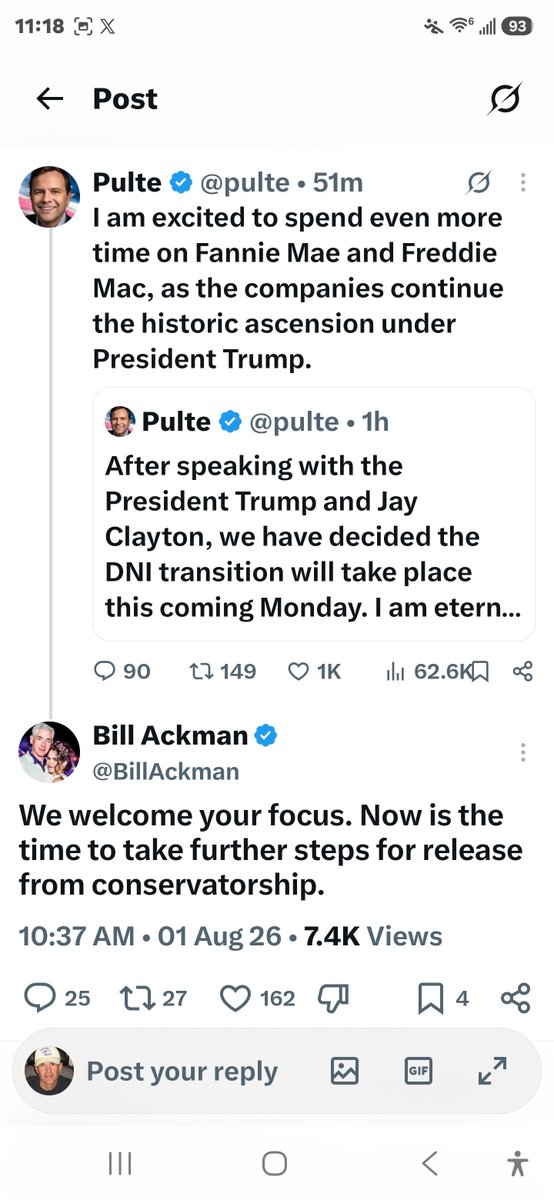 usnavycmdr's tweet photo. Bill Ackman -"Now is the time to take further steps for the release from conservatorship" https://t.co/DSvCeHtNC4