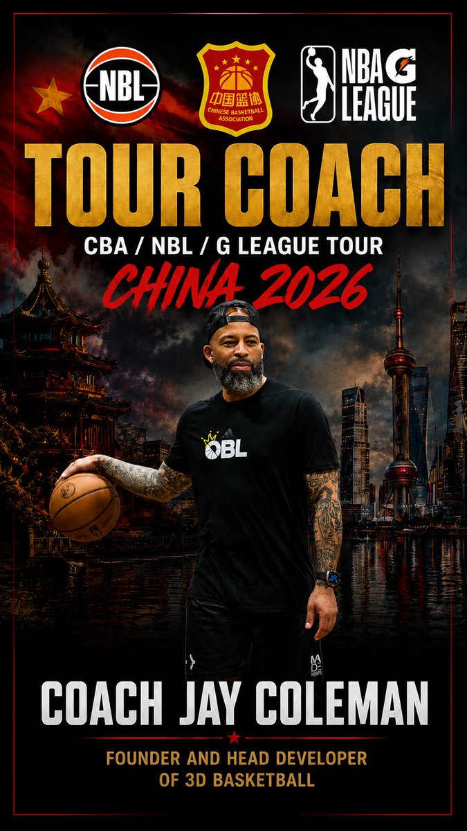 coachjay3d's tweet photo. Excited and honored to be heading to China as the head coach of the American Giant Wave Men’s Basketball Team for an international basketball exchange tour. 

From August 6–26, I’ll be coaching across Zhejiang and Guangdong provinces while helping players showcase their talent and pursue professional opportunities while competing in exhibition games in front of CBA, NBL, and G League scouts. Grateful for this opportunity and my guy Tryston Lawrence and Robert Wang trusting me to represent the game on a global stage. 🇨🇳🏀🌍 #WeWorkin

#ChinaTour2026 #Basketball #GlobalHoops #CBA