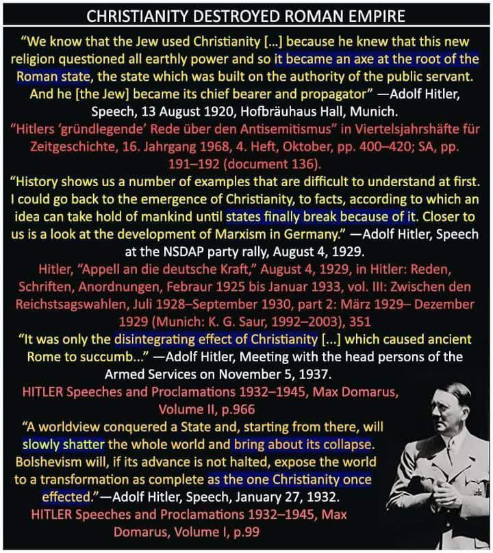 szhidgatel's tweet photo. @1927Capitan @siegekuItur It wasn't just Bormann who thought ill of christianity https://t.co/memMxuEoB8