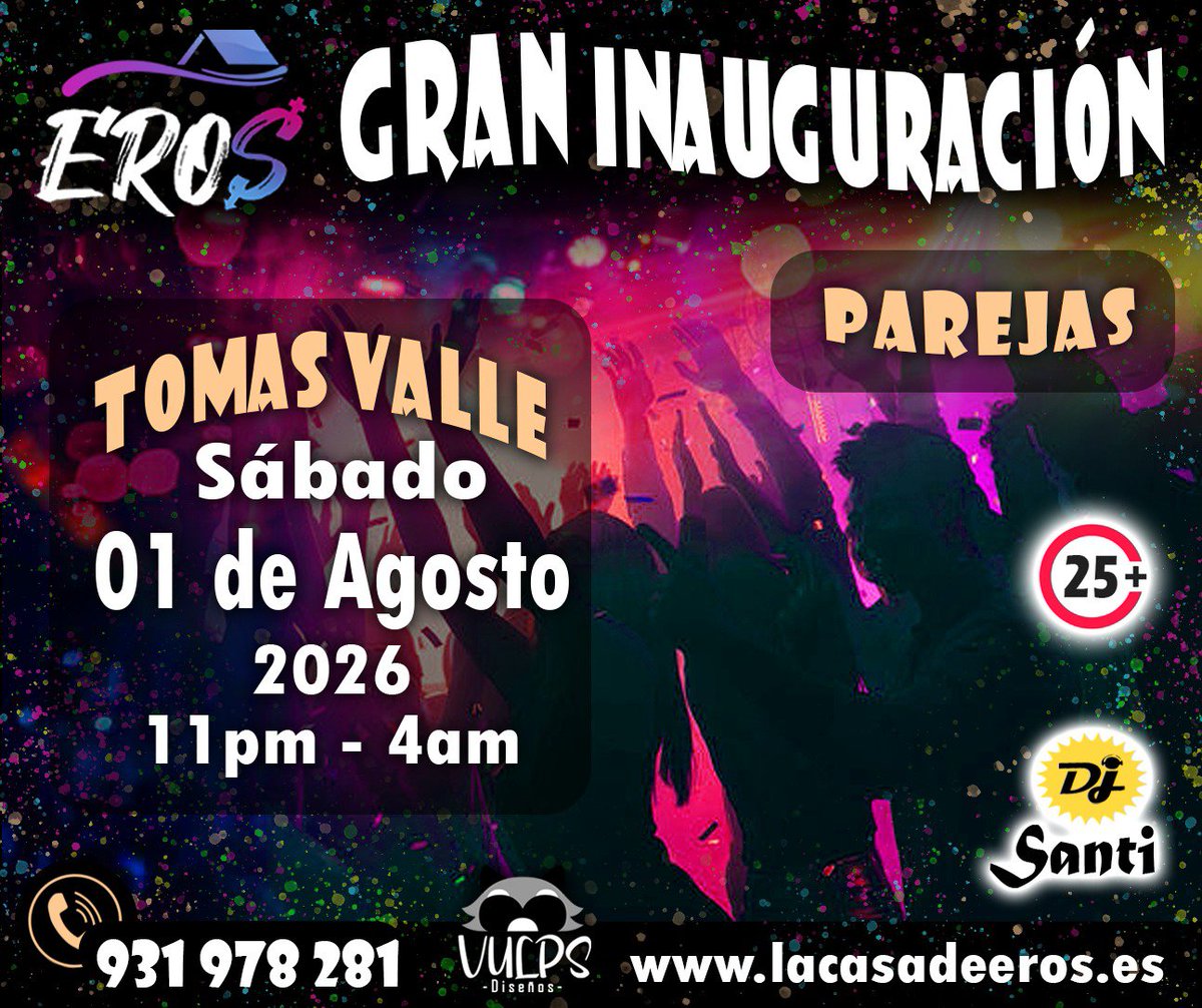 lacasadeeros's tweet photo. Es hoy 
Eros Discoteca #swinger llega a Tomas Valle 2266 

#swingerreal para el norte

🚫No es Sauna
🚫No es una habitación de hotel 

Es una Discoteca Swinger 🎧🎛️🪩

Te atreves a vivirlo de verdad! https://t.co/KDrAuGvyQL