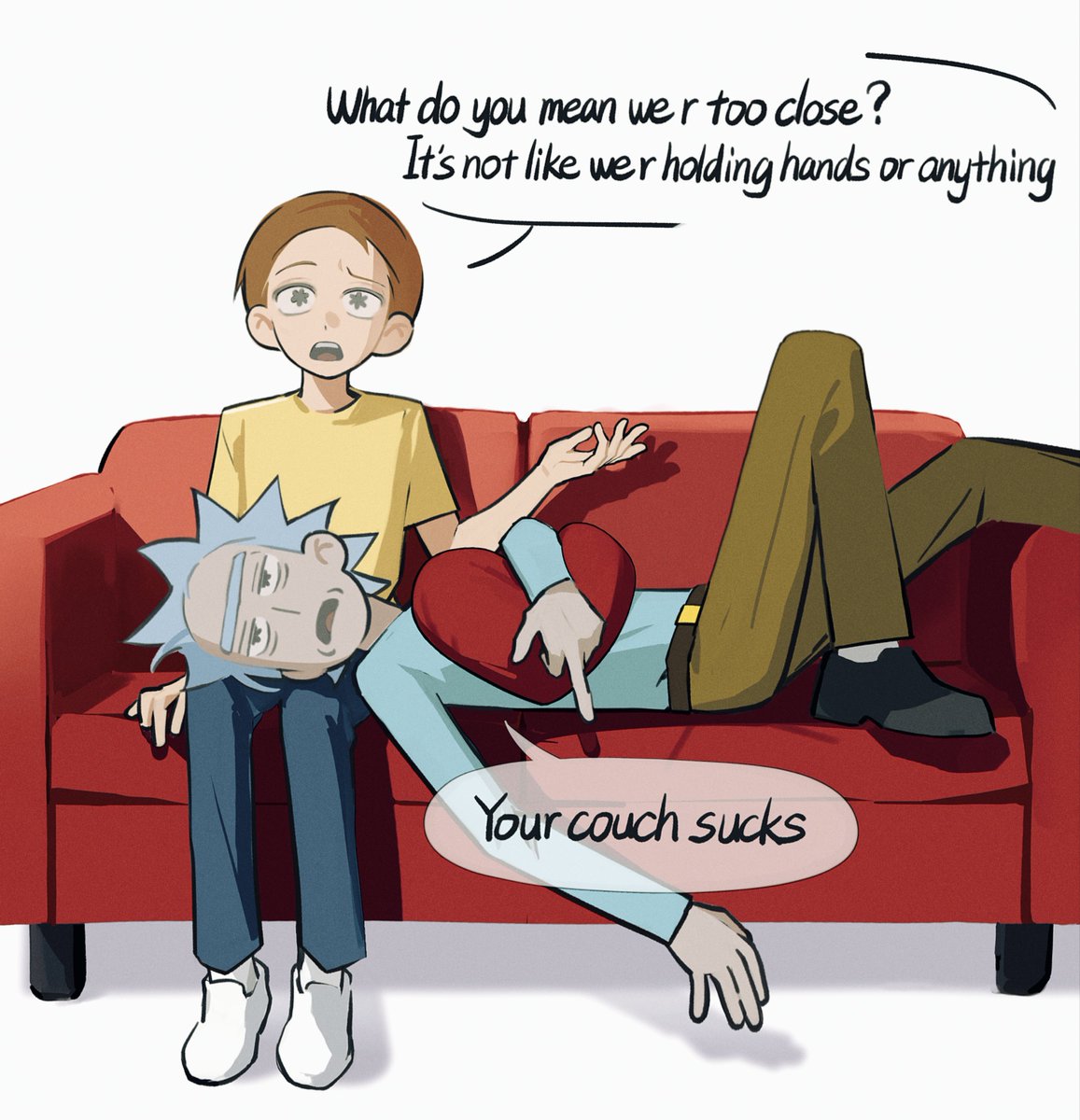 IchikaGrith's tweet photo. couples therapy 
#rickorty https://t.co/WCsxLG0Om3