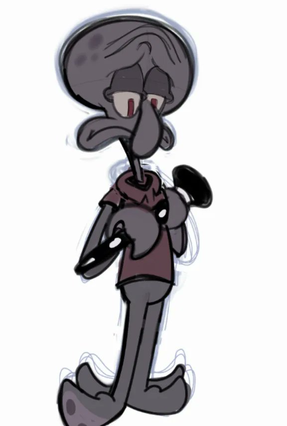 SquidyBlud's tweet photo. Squidward bad day https://t.co/k5lThkp7fD