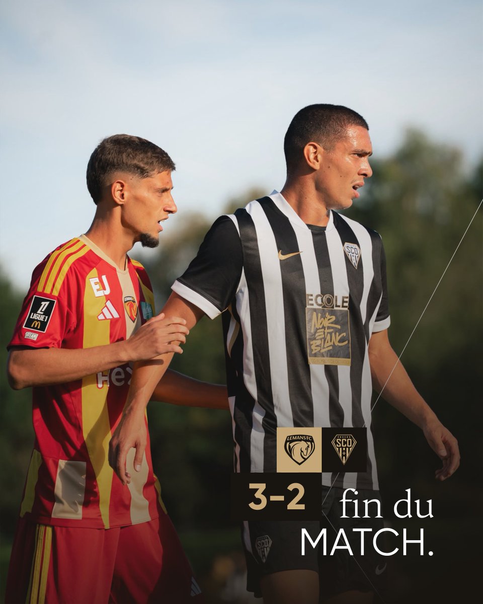 AngersSCO's tweet photo. ⌚️120’ 𝐅𝐈𝐍 𝐃𝐔 𝐌𝐀𝐓𝐂𝐇
Première défaite dans cette prépa’ pour nos Angevins qui s’inclinent face au Mans FC malgré une belle réaction !
Prochain rendez-vous face au FC Lorient le samedi 8 août 🔜
#LMFCSCO | 3️⃣-2️⃣ https://t.co/5AWGQYh1uZ
