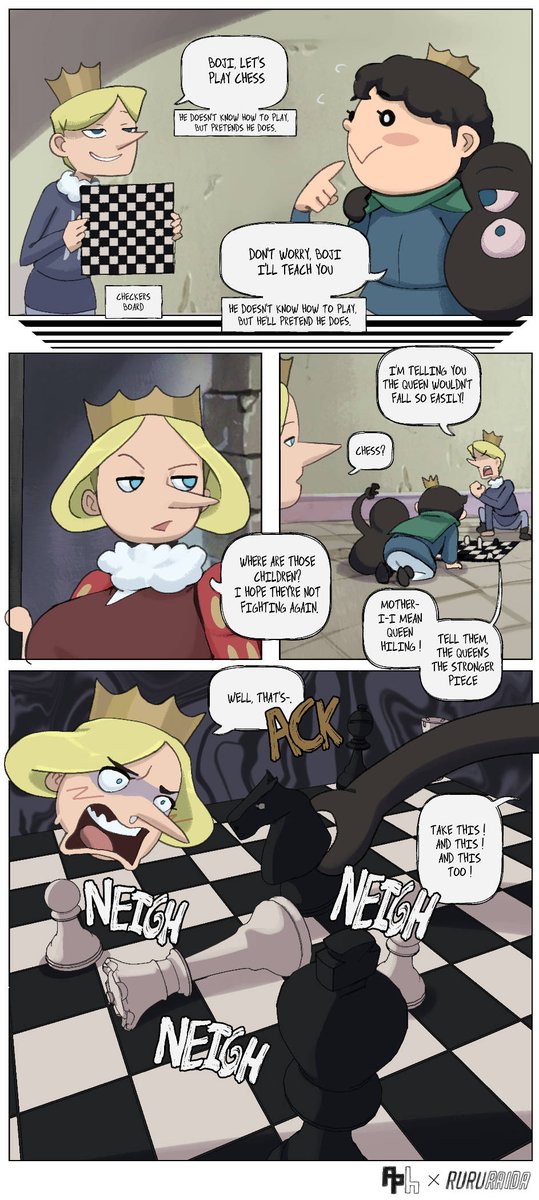 RuruRaida's tweet photo. Checkmate MINICOMIC (CROP) (3 pages)
👑x 🐴🐴🐴🐴🐴🐴

Smol collab with the very talented @aphrodos1 ✨ https://t.co/wVXyWEepXd