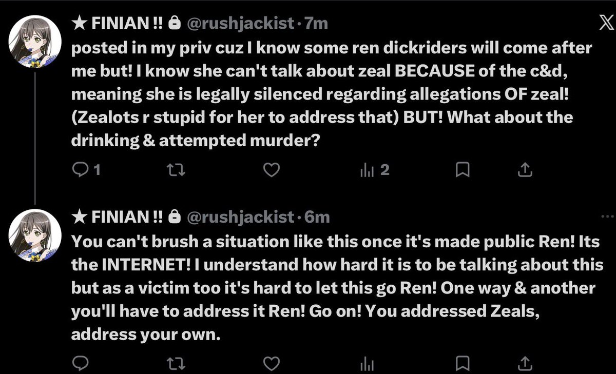 absolutefinian's tweet photo. rampage I had in priv yes I was extremely toxic on this but being on my priv is bound to me saying stuff in a toxic way so

I still wanna know what artist she commissioned tho lowkey... https://t.co/HfFAqQaTPd