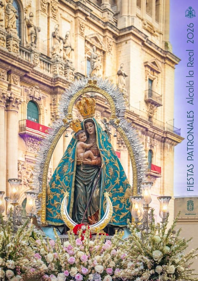 alcala_lareal's tweet photo. FIESTAS | Este es el cartel de las próximas Fiestas Patronales de #AlcalálaReal en honor a Ntra. Sra. la Virgen de las Mercedes, obra del alcalaíno Juan Emilio Murcia Serrano, con la @PatronaAlcala junto a la catedral de Jaén en la celebración del Rosario Magno de 2025 https://t.co/ovWAal4NtN