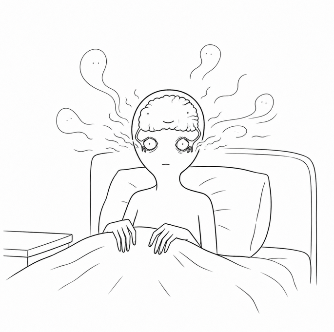 SLEEPLESSSOLA's tweet photo. As the nights dragged on, SLEEPLESS began to hear the noise inside his own mind.
Forgotten thoughts, unfinished words, and strange visions gathered beneath his open brain.
The more tired he became, the louder the night grew.
#Pump #Solana #SLEEPLESS https://t.co/x80n8SagJr