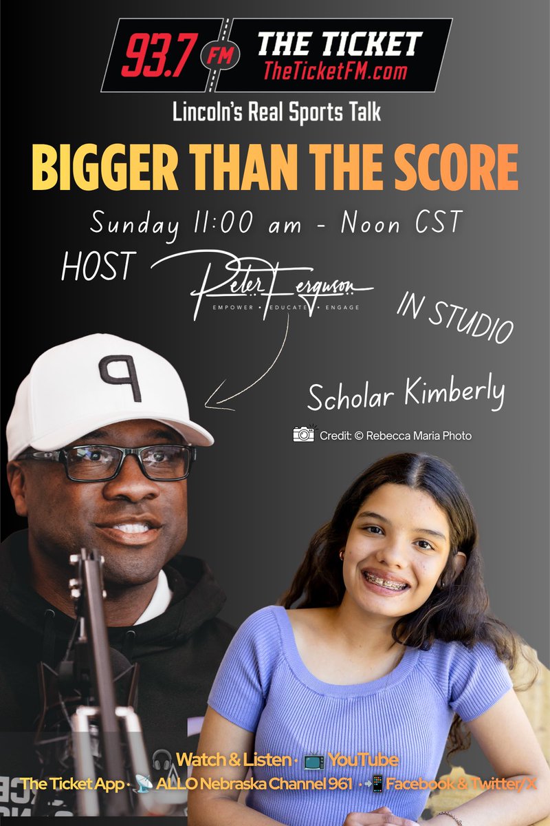 PeteFergusonBHS's tweet photo. Doubling up this weekend on @937TheTicket !

🏫 11 a.m. — Scholar Kimberly joins #BiggerThanTheScore to share her journey to high school and advice for scholars, families, and educators.

🇨🇿 2–4 p.m. — @rudyboat & I broadcast LIVE from the 65th Annual Wilber Czech days during the Sunday parade. Community, sports, kolaches, Czech culture…and maybe even a polka lesson.

Listen/watch: 93.7 The Ticket • YouTube • @AlloFiber Channel 961 • X

Because every community has a story—and this Sunday, we're bringing local and Wilber's to you.