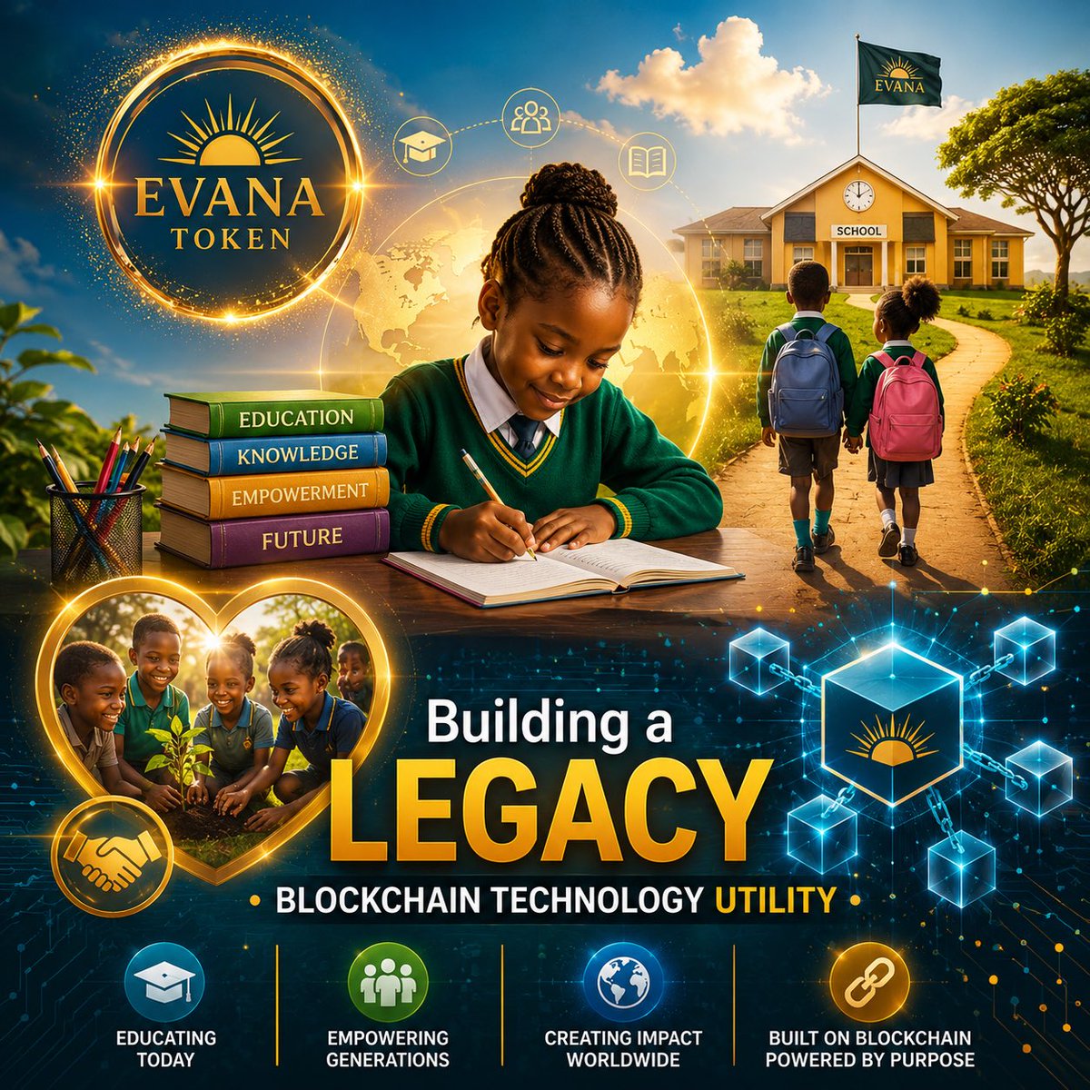 Evanacoin's tweet photo. Imagine celebrating an anniversary…

Not with fireworks.

Not with expensive parties.

But by helping a child stay in school.

That’s the celebration we’re working towards.

$EVANA | BSC CA:
0xb44816216ad4057282E4F4b8A4983f8Fb81615A7

#EvanaAnniversary #Education #EvanaToken #CommunityImpact #cryptocurrency  
#BlockchainFuture #legacy