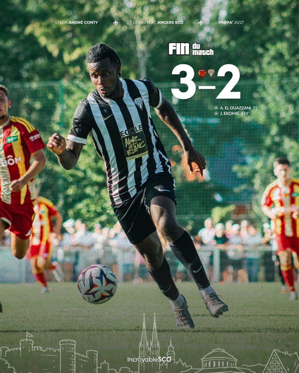 IncroyableSCO's tweet photo. 📋❌ - 𝐏𝐫𝐞𝐦𝐢𝐞𝐫 𝐚𝐜𝐜𝐫𝐨𝐜 pour Angers SCO dans sa prépa’ face au Mans (3-2) lors de son troisième match amical. ⚫️⚪️
⚽️ Amine El Ouazzani
⚽️ Jacques Ekomié
#LMFCSCO https://t.co/5jXxA2VMd9