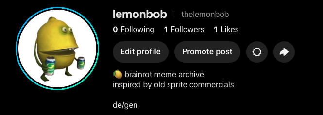theonlylemongod's tweet photo. https://t.co/SrO9LEK4ZW

the lemonbob agenda expands to tiktok. 🍋

https://t.co/Xa1Xv0qZ2C https://t.co/E00O3dQfxi