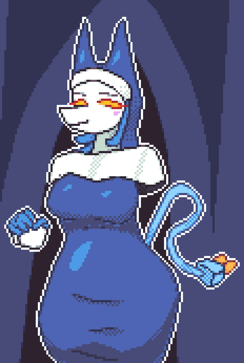 snowytea__'s tweet photo. Tasque Manager Nun #deltaruneㅤㅤㅤ #pixelartㅤㅤㅤㅤ https://t.co/mKN6qcwEXn