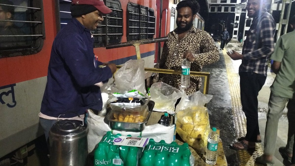 SWRRLY's tweet photo. SWR has made the catering arrangements for the convenience of passengers affected by the train service disruption by providing refreshments to passengers of Train No. 16595 at Sakleshpur Railway Station and Train No. 16586 at Subrahmanya Road Railway Station. We sincerely appreciate the patience and cooperation of our passengers as restoration work continues.