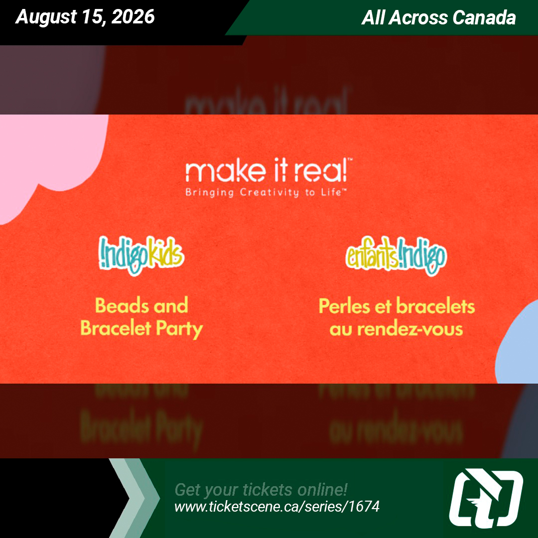 Ticketscene's tweet photo. Join INDIGO for a creative Make It Real® Bracelet event, where children can create their own candy-themed bracelet to keep, on Saturday, August 15, 2026.
Get your tickets online https://t.co/m37TyrfWgF
#fredericton #frederictonevents #indigokids #makeitreal https://t.co/0kBNrymYBS