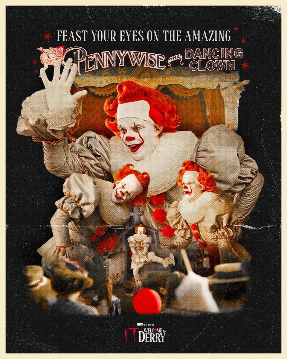 warnerbrostv's tweet photo. Happy #NationalClownDay from all of us in Derry, Maine! 🤡 #ITWelcomeToDerry #ITWTD https://t.co/SCR0Vxnfev