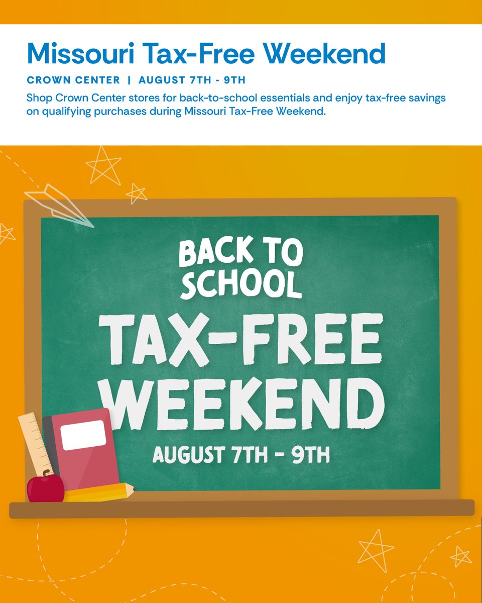 CrownCenter's tweet photo. Summer isn't over yet! ☀️ Enjoy family fun, live entertainment and back-to-school shopping at Crown Center.
🐱 Through 8/2: Pete the Cat at @CoterieTheatre 
🛍️ 8/7–8/9: Missouri Tax-Free Weekend
🎶 8/20–9/13: Jesus Christ Superstar at @mththeater

https://t.co/ejVpVVK7My https://t.co/ddh47wkwFf