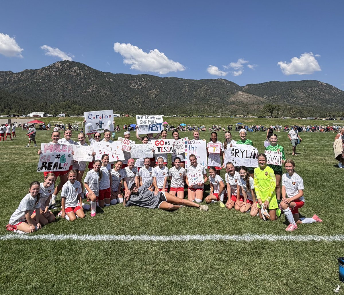 RealColoSoccer's tweet photo. U13 and U15 girls Olympico enjoying the kick off to the new season at the Pride of the Rockies. #ThisIsReal https://t.co/XV3VciXrll