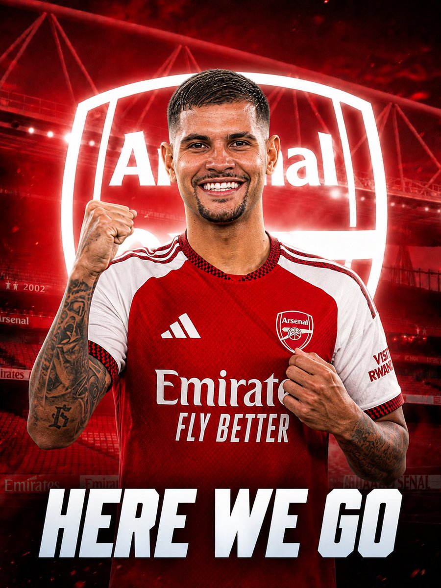 savage0059's tweet photo. 🚨❤️🤍 BREAKING: Bruno Guimarães to Arsenal, here we go! Verbal agreement in place between all parties involved.

Newcastle accept last bid from Arsenal for €80m plus €5m, agent will reduce his commission.

Bruno Guimarães will sign five year deal at #AFC. He ONLY wanted Arsenal. 🇧🇷