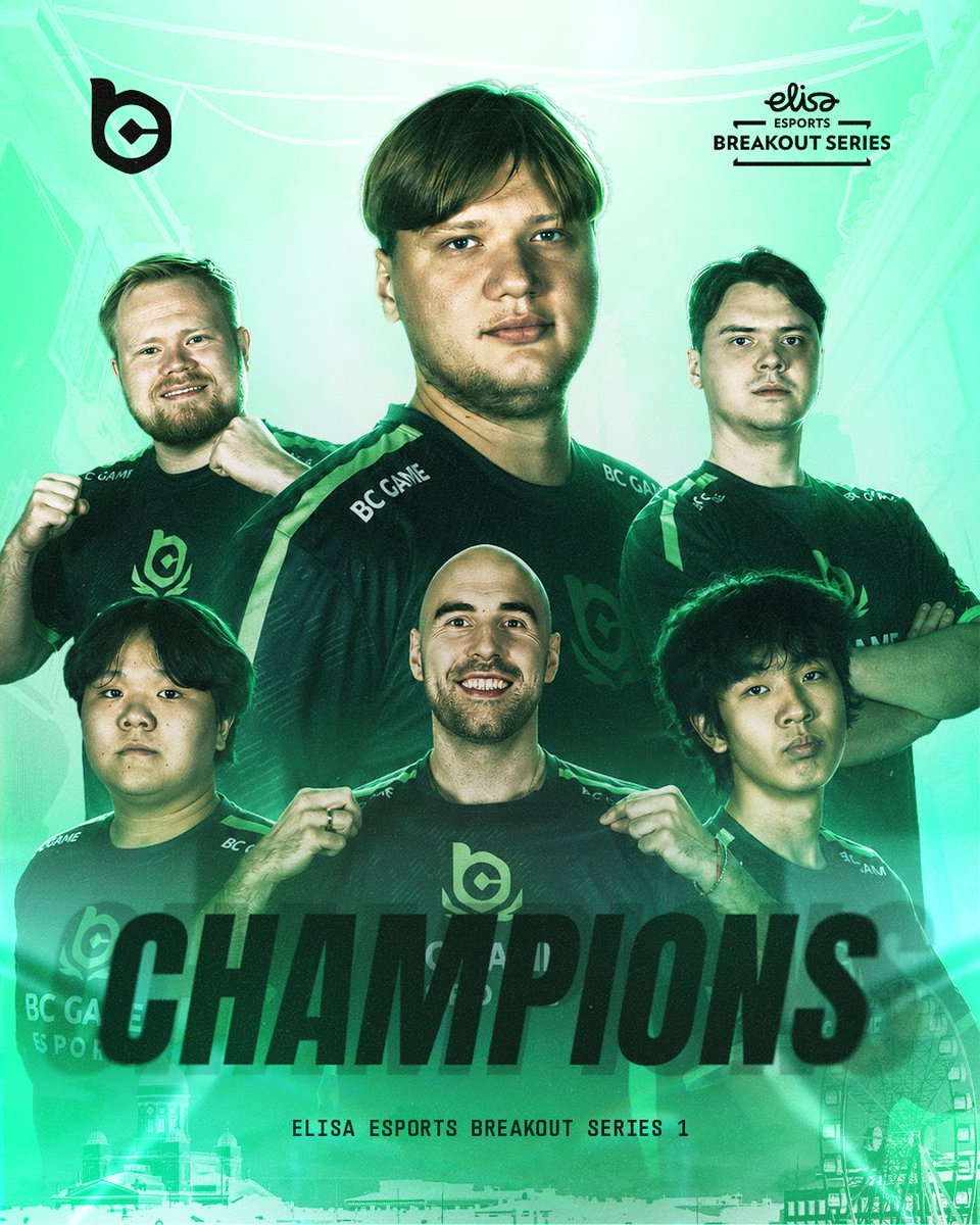 BCGameEsports's tweet photo. WE ARE YOUR ELISA ESPORT BREAKOUT SERIES 1 CHAMPIONS! 🏆

The 100% win rate continues 🎉 https://t.co/GCVGauuWnF