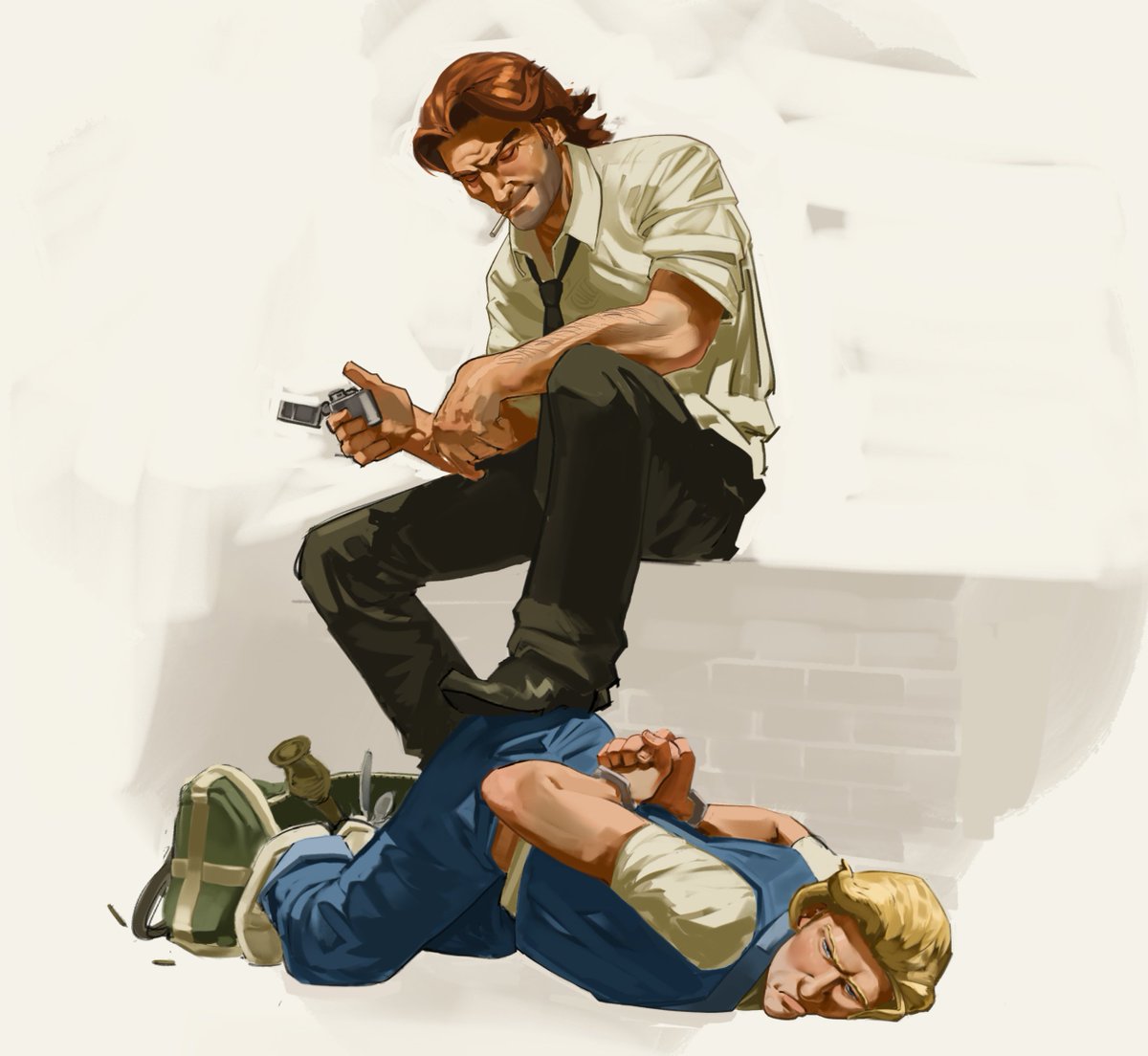 JuiceBoxBird's tweet photo. Cops don’t like me #TheWolfAmongUs https://t.co/1fR786wiax