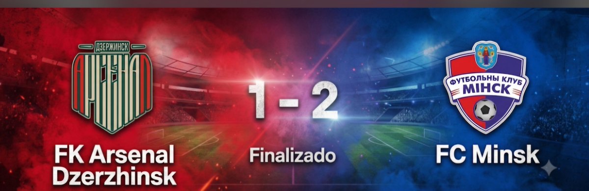 FUTBOLDATA4's tweet photo. @fcminskby le gana de visitante al Arsenal de Dzerzhinsk con goles de  Aleksandr Tsenofontov y de Arseniy Migdalenok minutos 16 y 43; para el local marcó Valeriy Gorbachik en el minuto 63 https://t.co/55SrGIEkPL