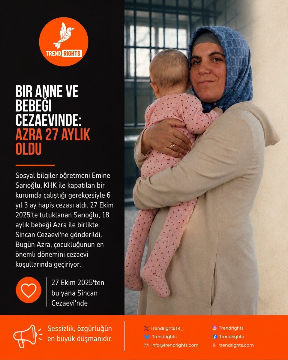 beybun651's tweet photo. How can a baby be jailed? Mothers with babies are in prison...

AzraBebek Hapiste https://t.co/j1GpTbBKk3