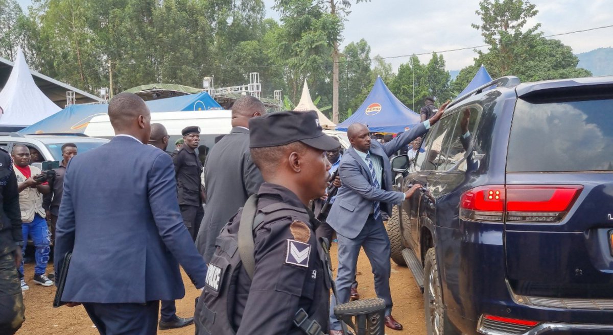 UncleBillz's tweet photo. 🚨 SPEAKER OBOTH-OBOTH FORCED TO FLEE VIP SECTION AT MUTOTO CULTURAL GROUNDS DURING TODAY'S IMBALU CIR

Speaker Jacob Oboth-Oboth was reading President Museveni's speech when Kadodi dancers stormed the VIP area. Security couldn't control the surging crowd.

Oboth-Oboth had to escape the chaos. The Imbalu is the biennial Bagisu initiation ritual where boys become men. Over ten thousand circumcisions expected this year.

Locals say the dancers were following a spiritual pathway for a mudding ritual. Some believe uncircumcised officials upset the ancestral gods, causing the disruption.

This isn't the first time Kadodi dancers have stormed the same VIP section at Mutoto. Cultural tensions appear to be recurring.