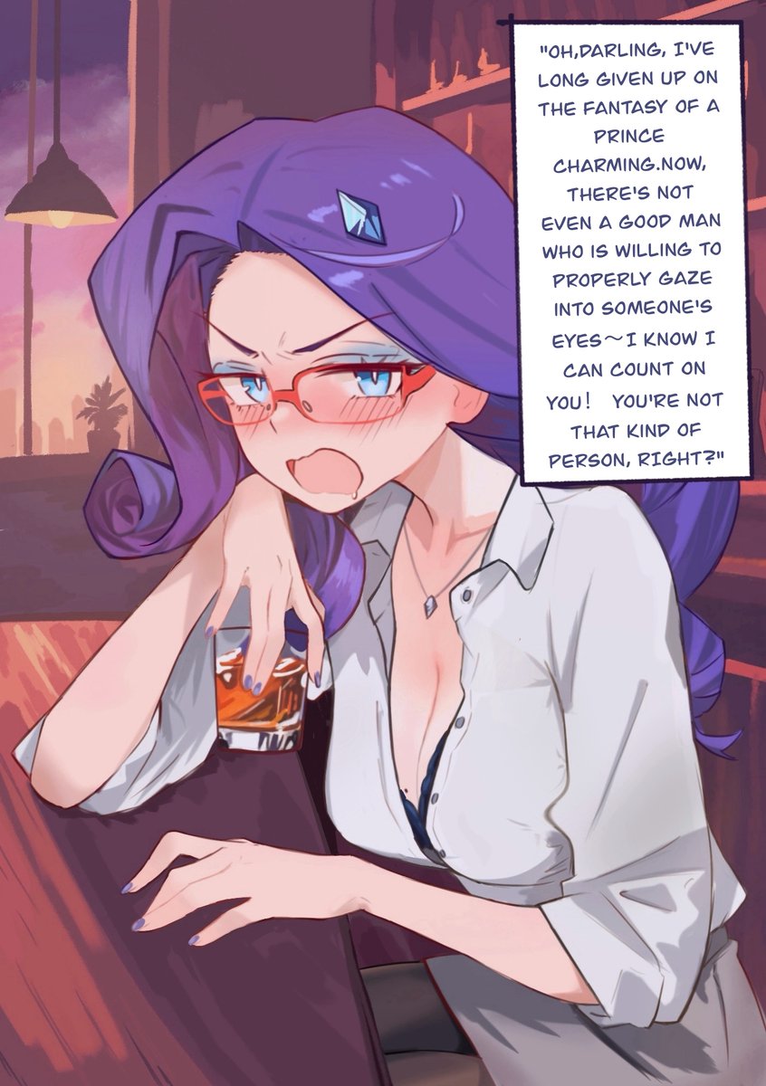 HeiWasha's tweet photo. [MLP] When you ask Rarity out, but your gaze is wandering https://t.co/gdIAXreJRN