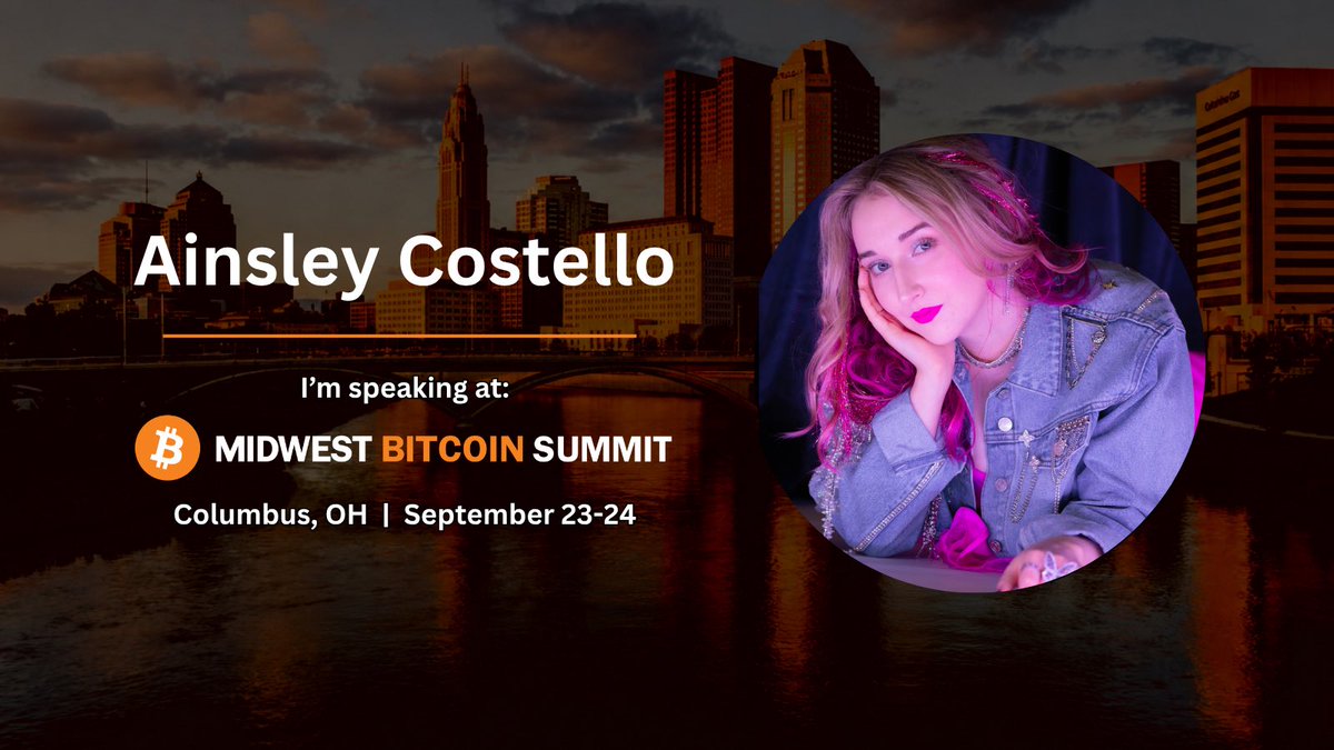 ainsleymusic07's tweet photo. I’m excited to be PERFORMING at the Midwest Bitcoin Summit 2026 in Columbus, Ohio, on September 23–24. Join us for two days focused on Bitcoin, business, and culture in the Midwest! Learn more and secure your pass at https://t.co/BC46Dr3xaU 
#MidwestBitcoinSummit
🩷🌟🫶🏻 https://t.co/GoKNbpvkFo