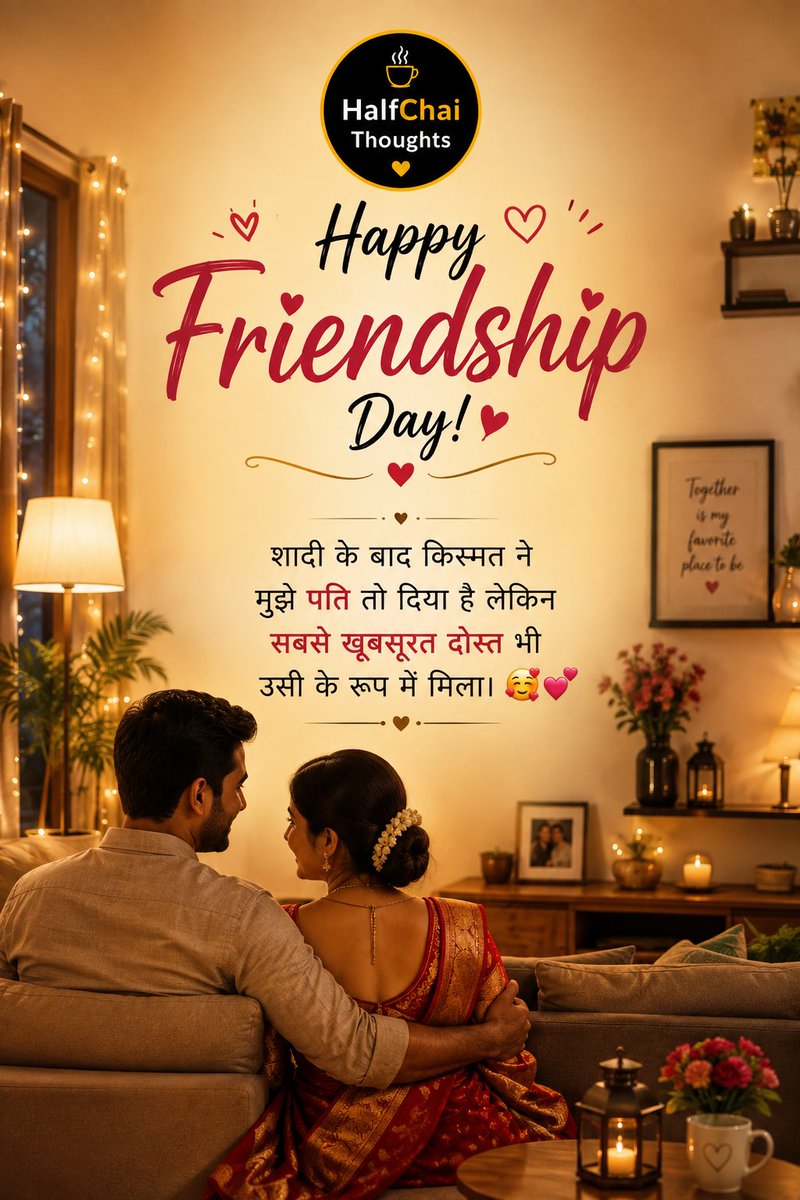HalfChaiThought's tweet photo. पति ही नहीं...
मेरे सबसे अच्छे दोस्त भी वही हैं। ❤️💛✨

#HappyFriendshipDay #HalfChaiThoughts #HusbandAndBestFriend #Soulmate #ForeverTogether  #FriendshipForever #couplegoal https://t.co/MMqFt0r61x