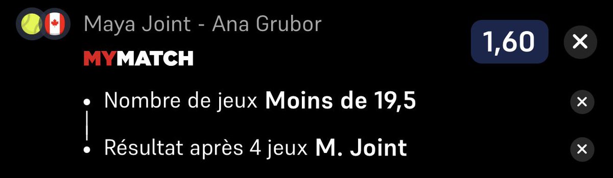 AceVision__'s tweet photo. Toronto WTA (Q) 🇨🇦

💡 Joint MyMatch @ 1.6 - 1%
📚 Winamax.

Grubor passe sa vie sur le circuit future où elle peine à remporter 2 matchs d’affilés, Joint avec le niveau actuel devrait l’emporter facilement. 

♻️ &amp; ❤️ si tu suis.

#TeamParieur https://t.co/JlcqRC0R1X