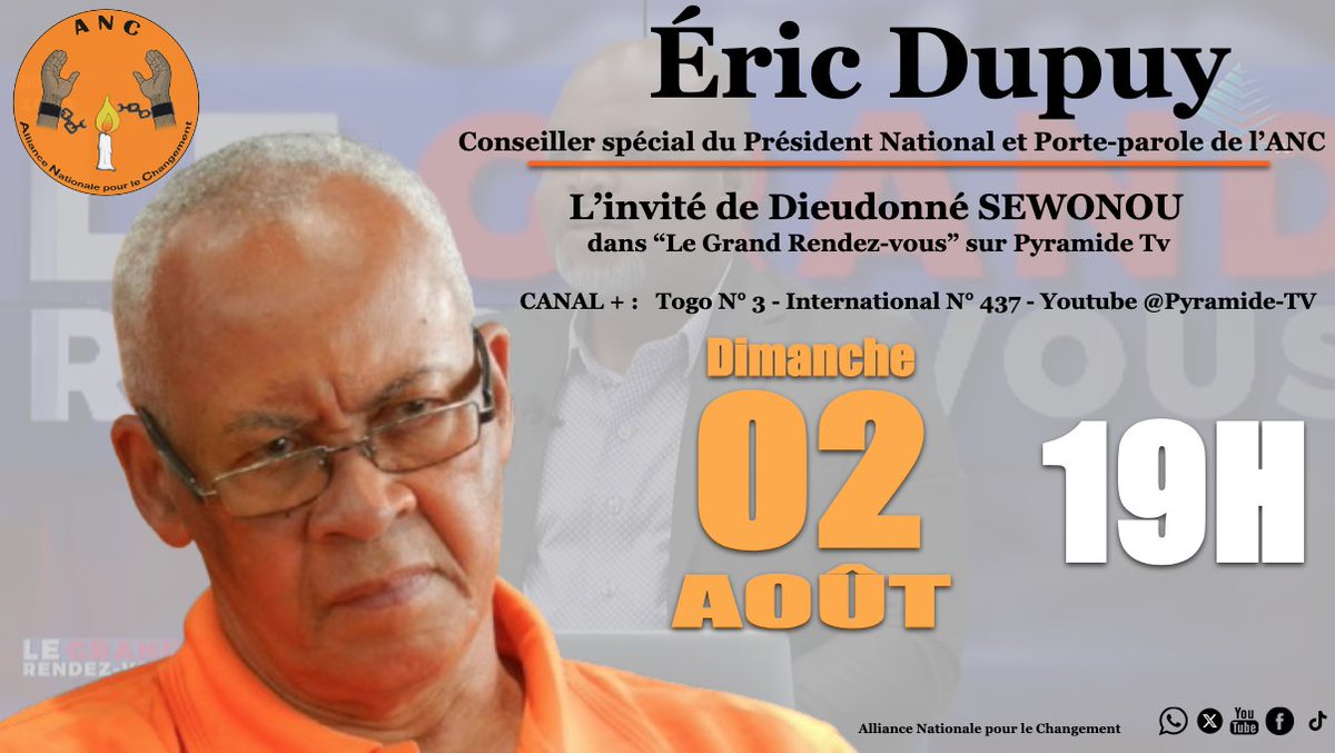 tunnel_tv's tweet photo. Éric Dupuy l'invité de Dieudonné Sewonou dans le "Grand Rendez-vous" sur Pyramide Tv. https://t.co/sIl1QJF4Km