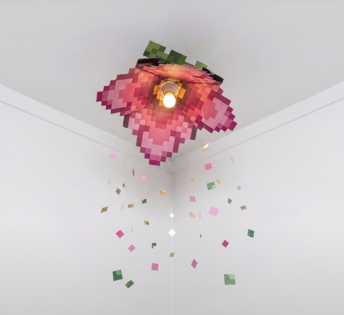 naturehealyou's tweet photo. pixel flower light blooming from the ceiling 🌸 https://t.co/Jur4m1bXMA