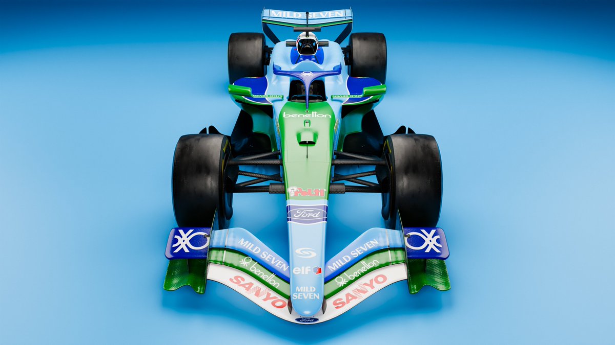 dr_designmotor's tweet photo. 2026 Benetton F1 Livery Concept
The exclusive Italian brand was bound with @F1 during the 90s With great results through the years and two driver championships and one team championship with Michael Schumacher as main driver
#F1 #Formula1 #Benneton #Livery https://t.co/o487JYT6mn