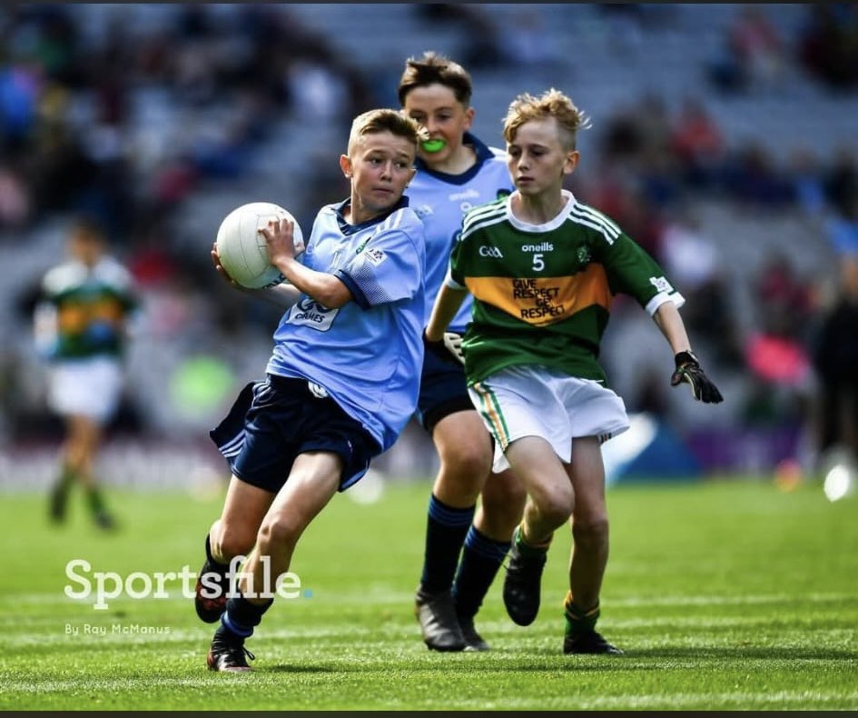 coachshanerice's tweet photo. Ceadach O’Neill, the kid from Derry has just came on for Arsenals first team &amp; hit the woodwork. Just 7 years ago in 2019, he was playing at halftime between Dublin v Kerry in Croker. COYG https://t.co/ijkLOpSYbN