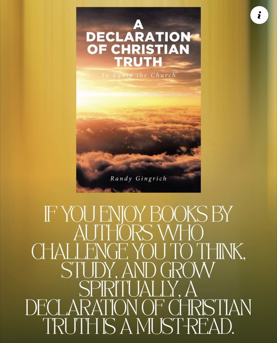 randy_gingrich's tweet photo. If  you enjoy books by authors who challenge you to think, study, and grow  spiritually, A Declaration of Christian Truth is a must-read. Covering  topics such as repentance, salvation, revival, the Holy Spirit, and  Christian living, this book is designed to equip believers for a  stronger walk with Christ.
https://t.co/MiNkRumzP7 
#Bible #faithbooks