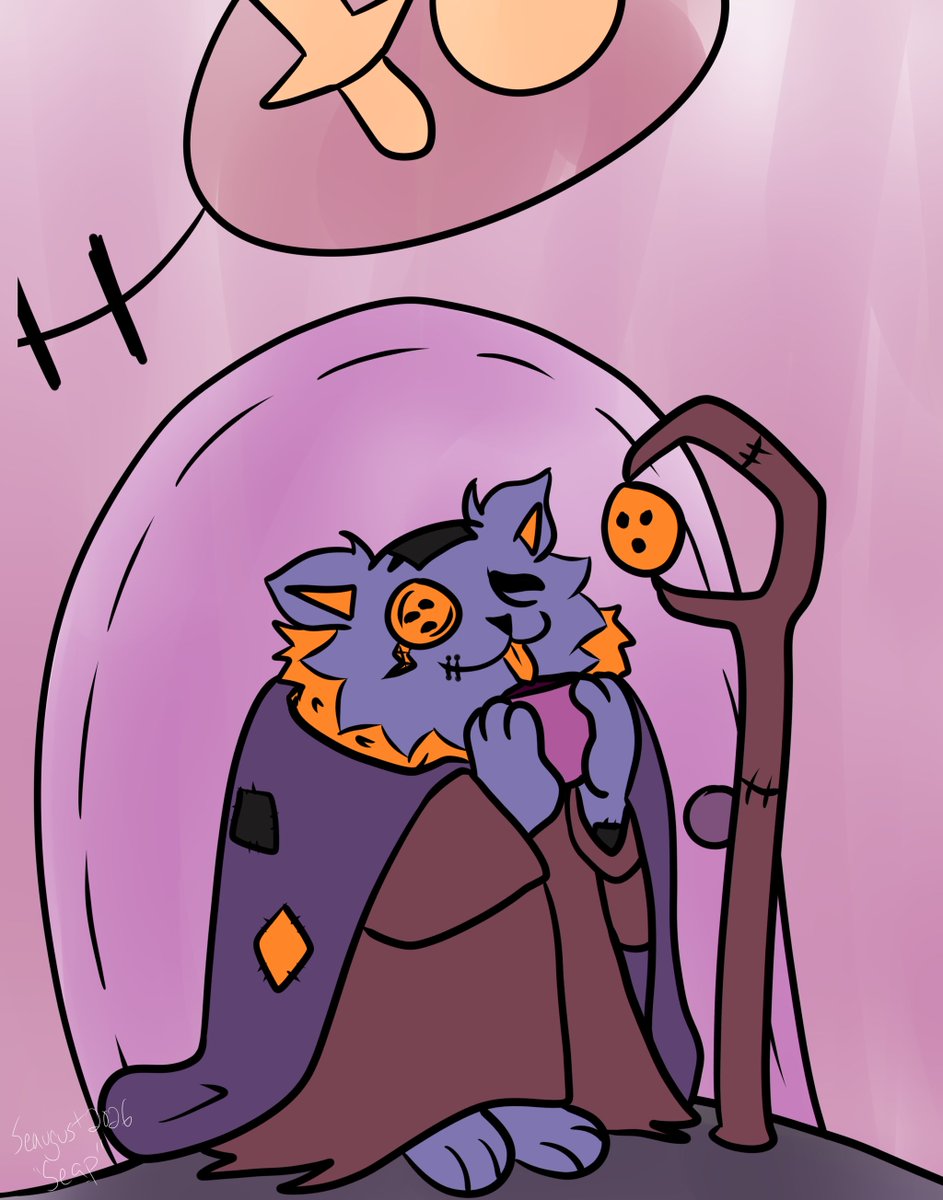 ghostibirb's tweet photo. Seaugust
"Seap"
Seam havin a little sippy sip of tea early morning outside of their Seap
#seam #deltarune #seaugust https://t.co/FXTDW5NrLk
