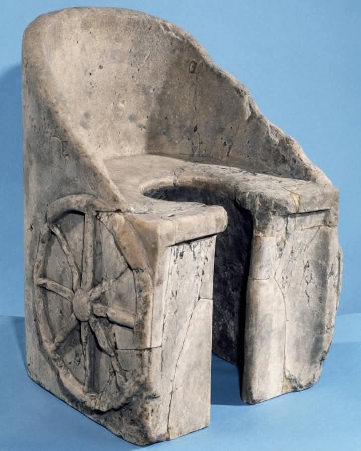 bob_brooke's tweet photo. This #ancient #Roman #toilet seat in the shape of a #chariot was discovered in the #ruins of the #BathsofCaracalla. Learn more at
https://t.co/RiXXOCfqNT https://t.co/oeCukdf8sI