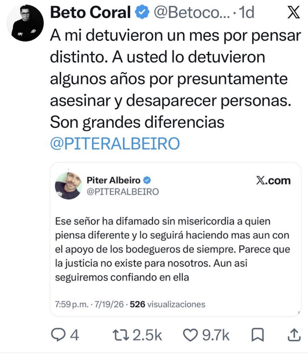 RenataSokolov's tweet photo. Beto coral va a ir preso en Colombia pronto. Cuando diga que es persecución política, le recuerdan este trino. 

Cacorro bruto… https://t.co/mKo5ln3NM5