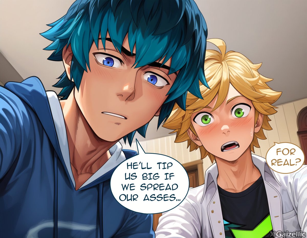 gaizellic's tweet photo. Looks like they just unlocked a new side hustle. (full story on patreon! 😁) #LukaCouffaine #AdrienAgreste https://t.co/aVTi3ZVyLn