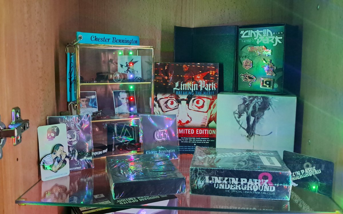 BrokenSoldier91's tweet photo. My display cabinet. The CDs are being rearranged tomorrow, too. ❤️
#linkinpark #makechesterproud #collection #chester #chesterbe https://t.co/cs9K7xdeXT