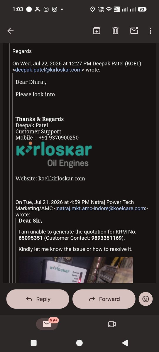 Gottabebeans's tweet photo. Why no one is it farmer is worried, lamness in working of Kirloskar oil engines. @KBLPumps @infocpnm @KIR_Limitless @atulkirloskar @gaurikirloskar #koel #koelkrm #FarmerFirst #slowworking https://t.co/oo3aU8sTHD