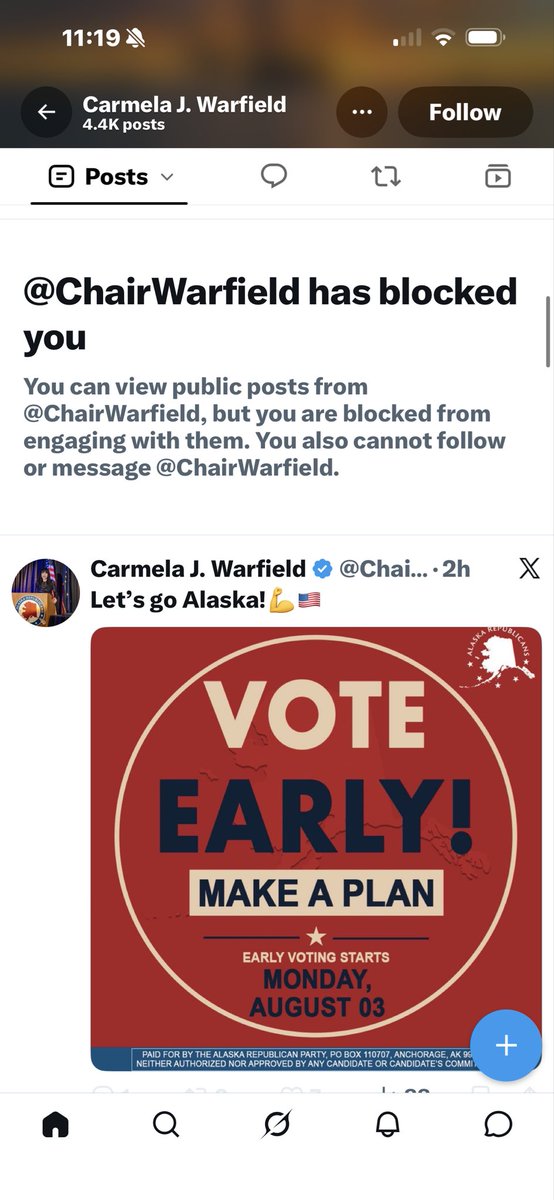 ThomasALamb's tweet photo. @akgop hmm #earlyvoting #akleg #aksen #akgov maybe the Chair would like to reconsider based on what @potus said? https://t.co/mdkPLl6fEw