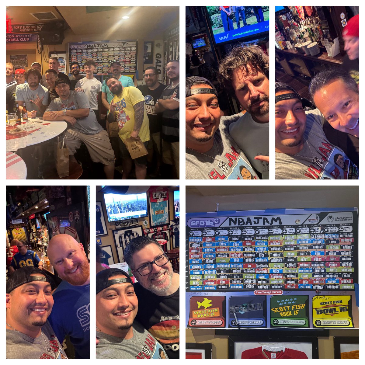 FantasyCoachJB's tweet photo. Great time at the #SFB16 draft at Legends! #SFBNYC was awesome! Got to draft with some buddies like @CoreyHirt827 and @fftheathomedad and with @JamesRoday and @Michael_Fabiano too. Thanks to @ScottFish24 @ryanhallam and @FantasyCaresOrg for a great day! https://t.co/Yxub30j31z