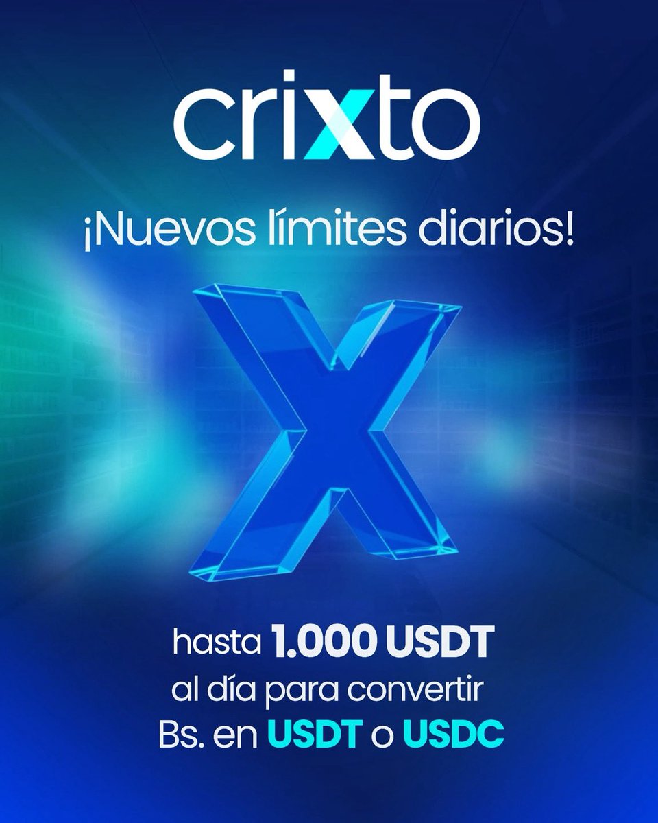 CrixtoPay's tweet photo. 📲 ¡Actualización CrixtoPay! Nuevos límites operativos⚡
Ahora puedes procesar hasta 1.000 USDT o USDC diarios para convertir tus Bs. en monedas estables con acreditación inmediata. Si necesitas ayuda con los pasos, visita los canales de soporte oficial en https://t.co/WjxDVP4b9F https://t.co/9kZMsW6oX2