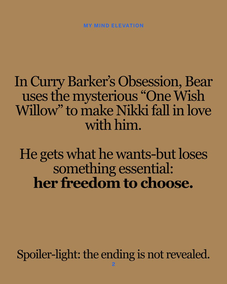 mymindelevation's tweet photo. Curry Barker’s Obsession takes that familiar wish and turns it into horror.
The film gives a way to discuss limerence: an intense and often involuntary preoccupation with another person, accompanied by idealisation, emotional dependence, and a powerful longing for reciprocation. https://t.co/iv3r874LEX